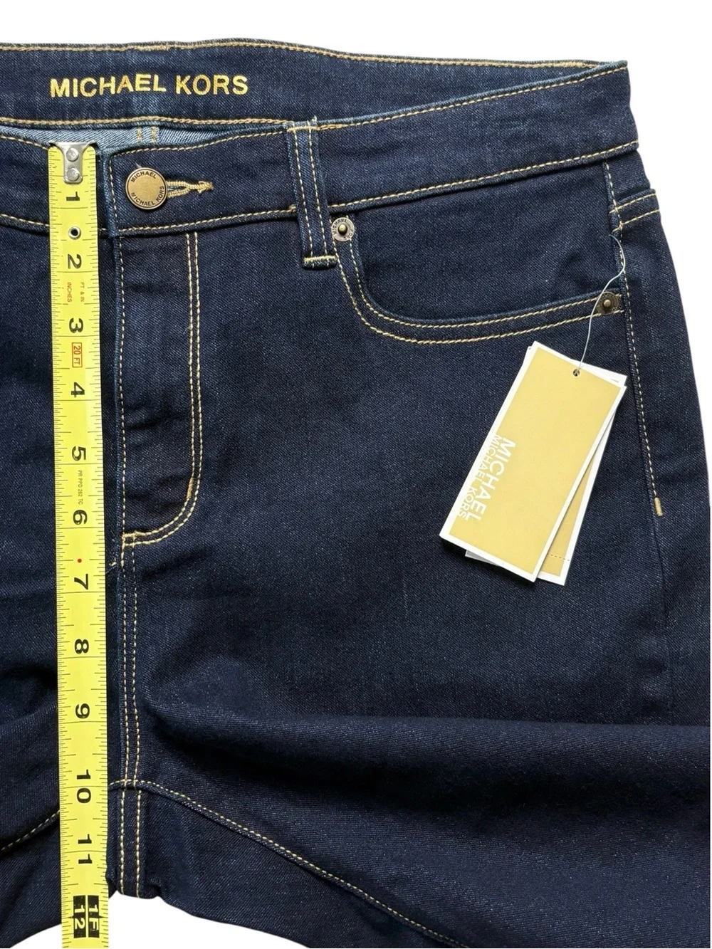 NWT Michael Kors MK Izzy Skinny Jeans New Midnight Dark Wash Size 10